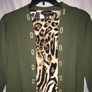Animal Print 3/4 Sleeved Shirt